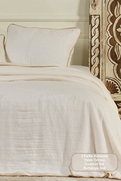 Elart Palermo Comfort Sleeping Set Double Size 3 Pieces (220X240 cm) Cream