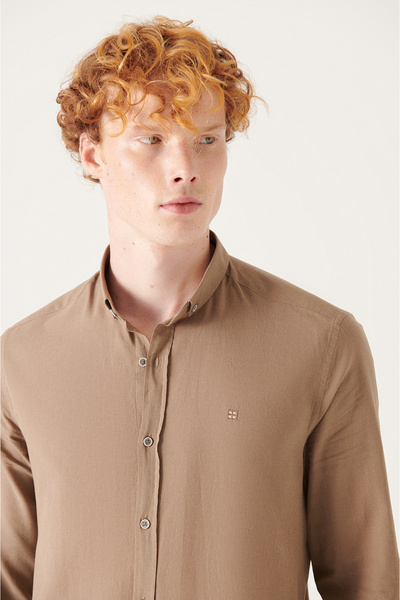 Avva Férfi Mink 100% pamut vékony, puha gombos galléros ing E 002206