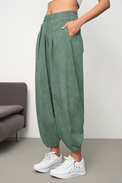 ESPİNA Cupra Fabric Women's Shalwar Trousers - Pocketed and Flowy