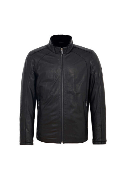 Tergan Siyah Hakiki Deri Erkek Hakiki Deri Mont - E23KKM310467-Q3H