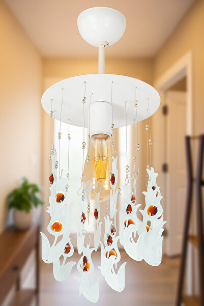 VENON Pınar Tekli Laleli Sarkıt Tekli Avize Antre Hol Beyaz Avize Çocuk Odası...