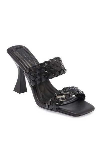 Tergan Siyah Vegan Kadın Terlik - K24Y1TR67428-O3C