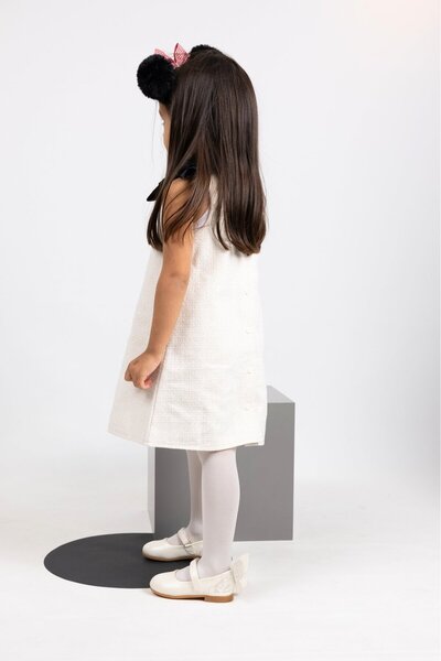 kids A more Mariposa Butterfly Figure Detailed Girl's Ballerina Shoes Pearl Color