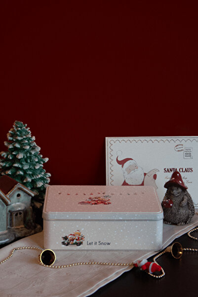 Sarkap Home Let It Snow Dikdörtgen Dekoratif Metal Saklama Kutusu - Araba Model