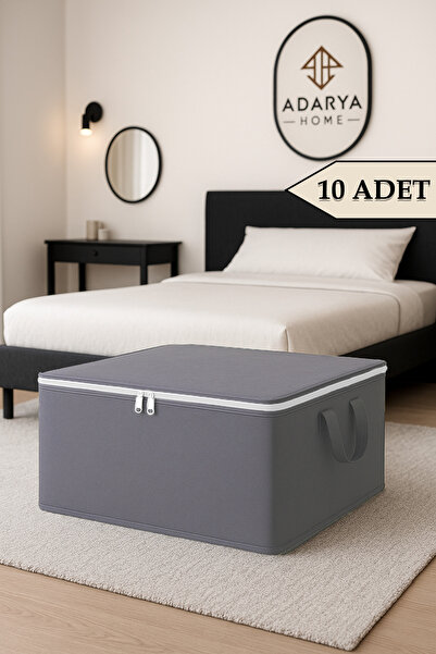 ADARYA HOME 10 Adet Büyük Boy Antrasit Bazaaltı Hurç 64 X 45 X 22 Cm