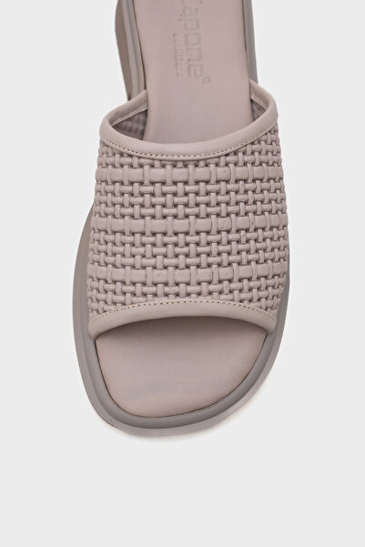 Capone Outfitters Γυναικείες παντόφλες Cori Γνήσιο Δερμάτινο Κοντό Τακούνι Comfort Single Strap