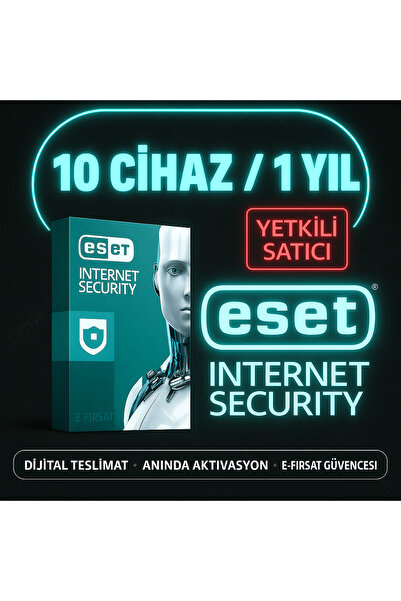 ESET İnternet Security 10 Cihaz 1 Yıl Dijital Teslimat