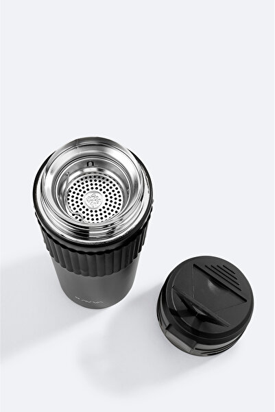 Avva Erkek Siyah Sport Isı Göstergeli Paslanmaz %100 Çelik Termos 500 ML B009905