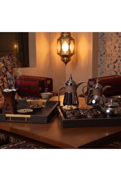 Generic Elegant hospitality set - two tumblers and two trays with a luxurious design