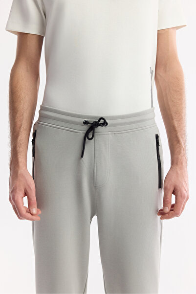 Avva Men's Gray Stretch Interlock Fabric Elastic Leg Sweatpants B 003400