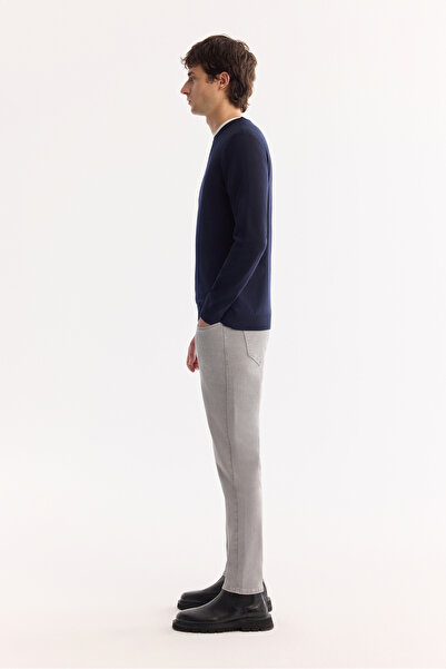 Avva Чоловічий синій светр з велосипедним коміром, з вовняною сумішшю, регулярного крою B005013