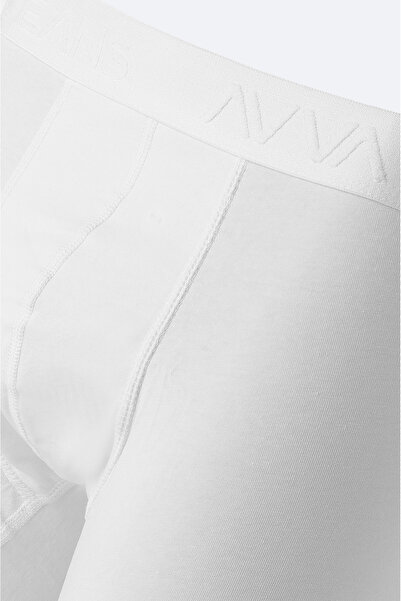 Avva Ανδρικό μπόξερ με βασική εφαρμογή από βαμβακερό λευκό ύφασμα B009510