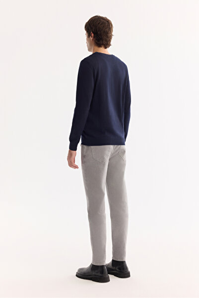 Avva Чоловічий синій светр з велосипедним коміром, з вовняною сумішшю, регулярного крою B005013