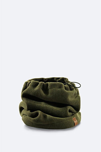 Avva Men's Khaki Fleece Basic Neck Collar Beanie and Gloves Set B 009250