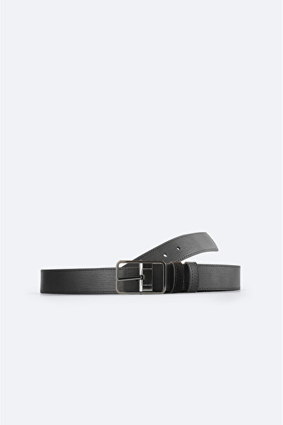 Avva Ανδρική μαύρη ζώνη διπλής όψης από 100% δέρμα σουέτ A51Y9300