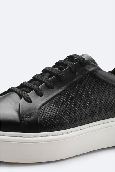 Avva Erkek Siyah %100 Deri Esnek Taban Hafif Casual Ayakkabı A51Y8005