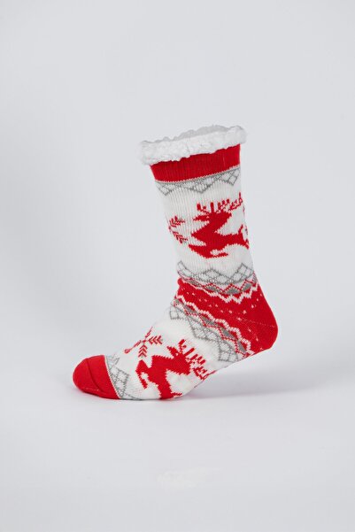 TOP TO HEEL İçi Peluş Kaydırmaz Taban Kışlık Ev Çorabı / Ev Botu / Uyku Çorabı - Yılbaşı Çorabı