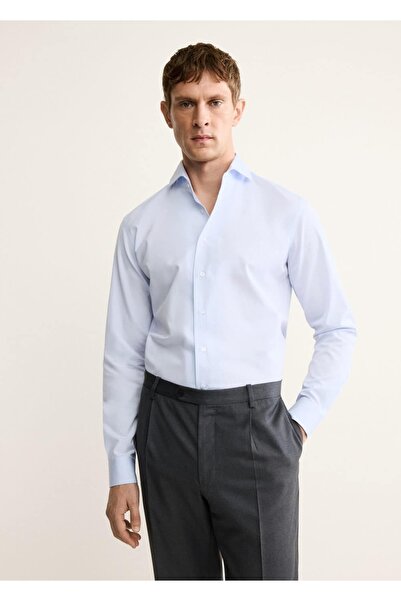 MANGO Man %100 pamuklu kumaş gömlek