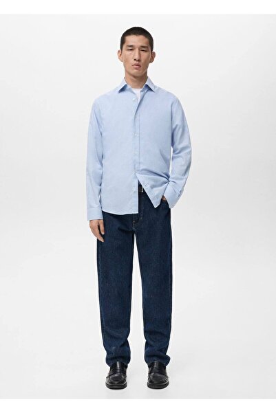 MANGO Man Regular kesim %100 pamuklu flanel gömlek