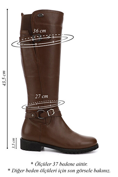 GÖNDERİ(R) Γυναικείες / Κορίτσια Coffee Floater με φερμουάρ από καουτσούκ Γνήσιες δερμάτινες μπότες