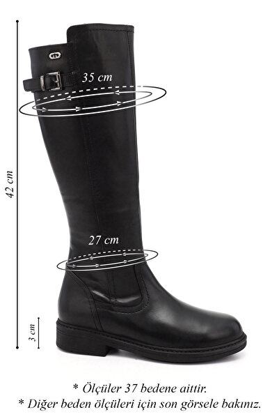 GÖNDERİ(R) Női/lány fekete cipzáras gumitalpú valódi bőr csizma