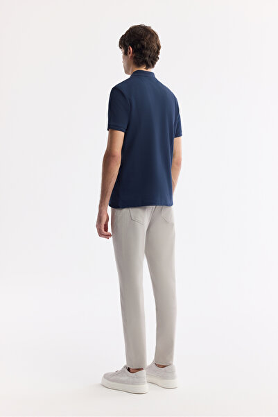 Avva Чоловіча синя некручена сорочка з коміром-поло, 100% бавовна, базова модель, прямий крій, футболка B001032