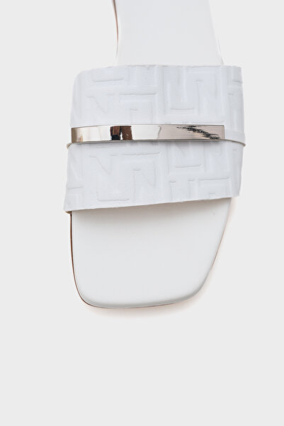 Capone Outfitters Papuci de damă confortabili cu toc scurt Mame Blunt Toe cu accesorii metalice