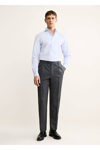 MANGO Man %100 pamuklu kumaş gömlek