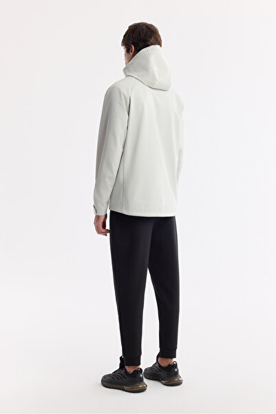 Avva Men's Light Grey Hooded Water Repellent Windproof Seasonal Comfort Fit Coat A51Y6035