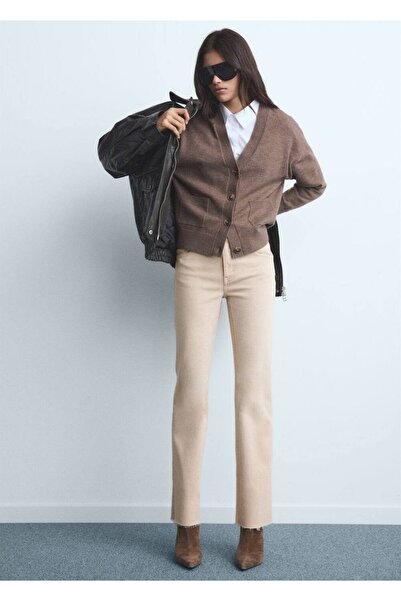 MANGO Woman Sienna flare crop jean pantolon