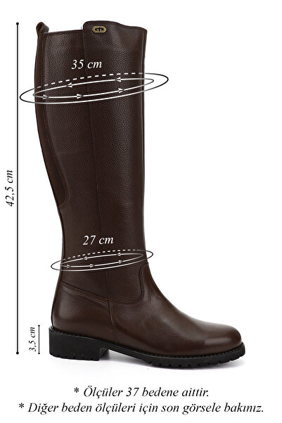 GÖNDERİ(R) Γυναικείες/Κοριτσίστικες μπότες από γνήσιο δέρμα με φερμουάρ από καουτσούκ με φερμουάρ