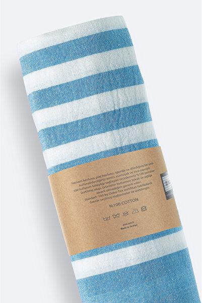 Avva Men's Blue Striped 100% Cotton Peshtamal A51Y8204