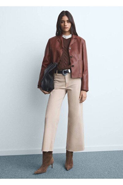 MANGO Woman Catherin yüksek belli culotte jean pantolon