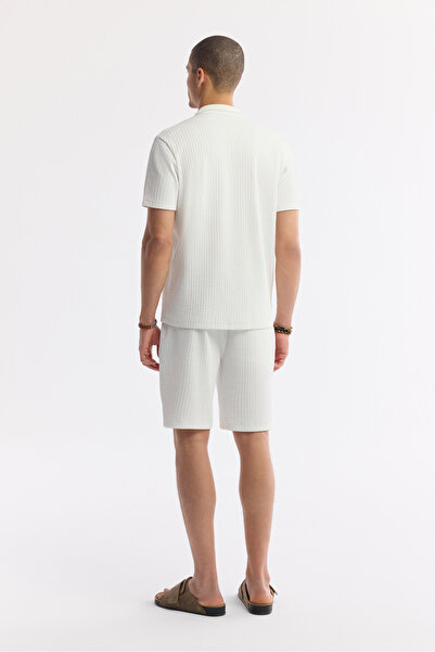 Avva Erkek Ekru Apaj Yaka Pamuklu Kısa Kol Regular Fit Gömlek A51Y2059