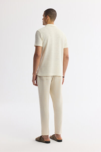 Avva Ανδρικό μπλουζάκι με ριγέ βαμβακερό γιακά από ζακάρ, κανονική εφαρμογή A51Y1152