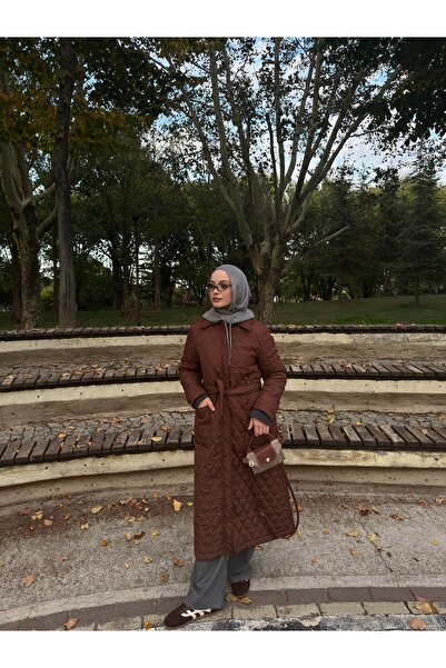 QANU Καπιτονέ Παλτό Καφέ