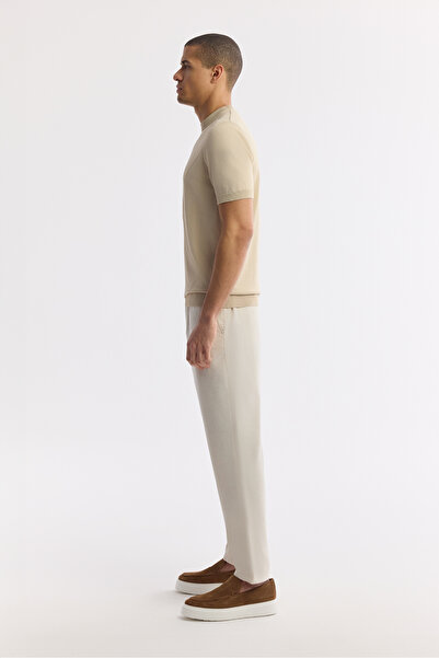 Avva Men's Beige Crew Neck Rayon Knitwear Regular Fit T-Shirt A51Y5003