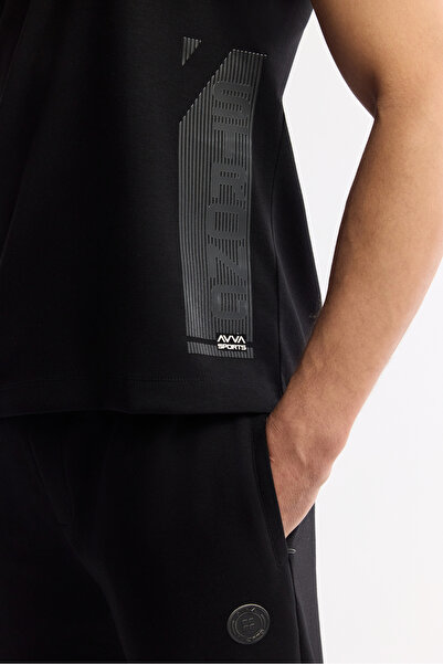 Avva Ανδρικό μπλουζάκι με στάμπα με λαιμόκοψη με δύο ελαστικότητες και κανονική εφαρμογή A51Y1136