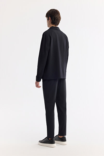 Avva Jachetă cămașă pentru bărbați, neagră, cu guler clasic, rezistentă la riduri, confortabilă, A51Y2118