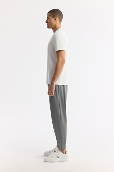 Avva Men's Ecru Crew Neck Printed Bi-Stretch Interlock Regular Fit T-Shirt A51Y1162