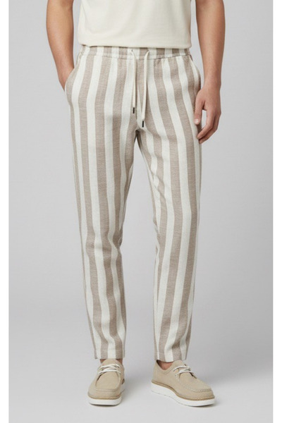 DAVID&GERENZO Ριγέ λινό παντελόνι Bohemian