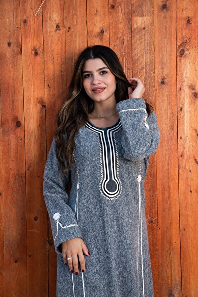 AFandina Wool jalabiya with fine details and complete elegance A-193