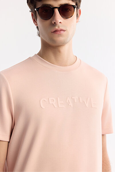 Avva Ανδρικό μπλουζάκι με στάμπα με λαιμόκοψη με δύο ελαστικότητες και κανονική εφαρμογή A51Y1131