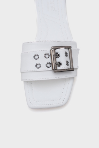 Capone Outfitters Papuci de damă Katha cu cataramă metalică cu toc plat