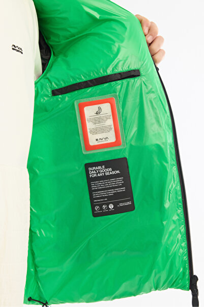 Avva Ανδρικό πράσινο με κουκούλα πουπουλένιο αδιάβροχο αντιανεμικό -20 ° Ανθεκτικό φουσκωτό μπουφάν C A42Y6182