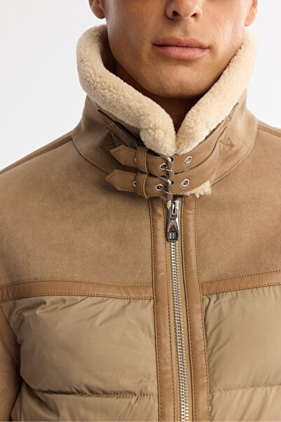 Avva Ανδρικό παλτό Napa Comfort Fit με γιακά από γούνα βιζόν A42Y6127