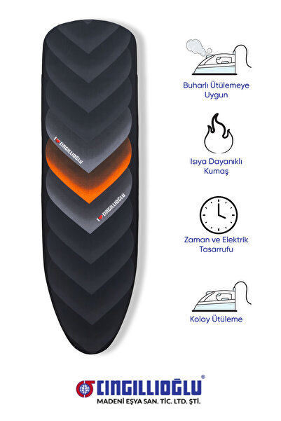 Cıngıllıoğlu Cb-106 I Love You Premium Çift Kat Keçe + Süngerli Isıya Dayanıklı Ütü Masası Kılıfı