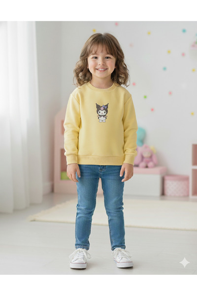 the sweatshirt for girls is made of cotton with kuromi print.