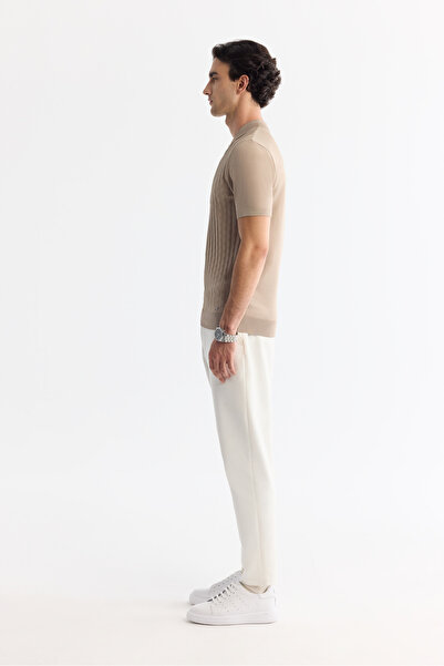 Avva Ανδρικό μπλουζάκι με φερμουάρ με λαιμόκοψη από βιζόν, πλεκτό από ρεγιόν, κανονική εφαρμογή A42Y5128