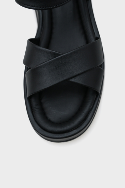 Capone Outfitters Dolly Cross Strap Comfort Buckle Wedge Heeled Women's Sandals